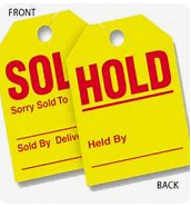 Versa Tags Sold/Hold Mirror Hanger Tags #280-SH