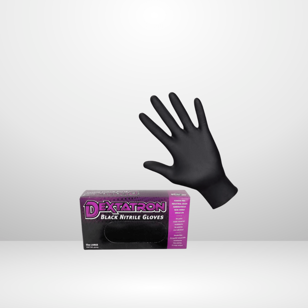 Dexatron Black Nitrile Disposable Gloves